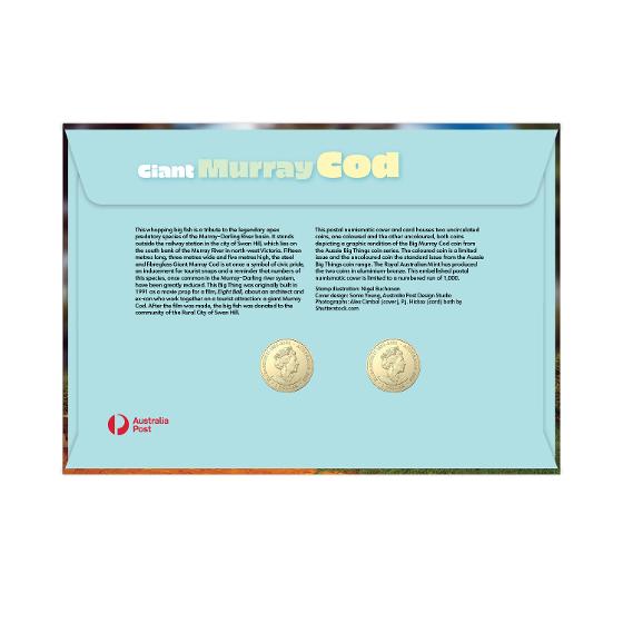 2023 Aussie Big Things Giant Murray Cod Coloured and Standard Coin PNC (Double Coins)