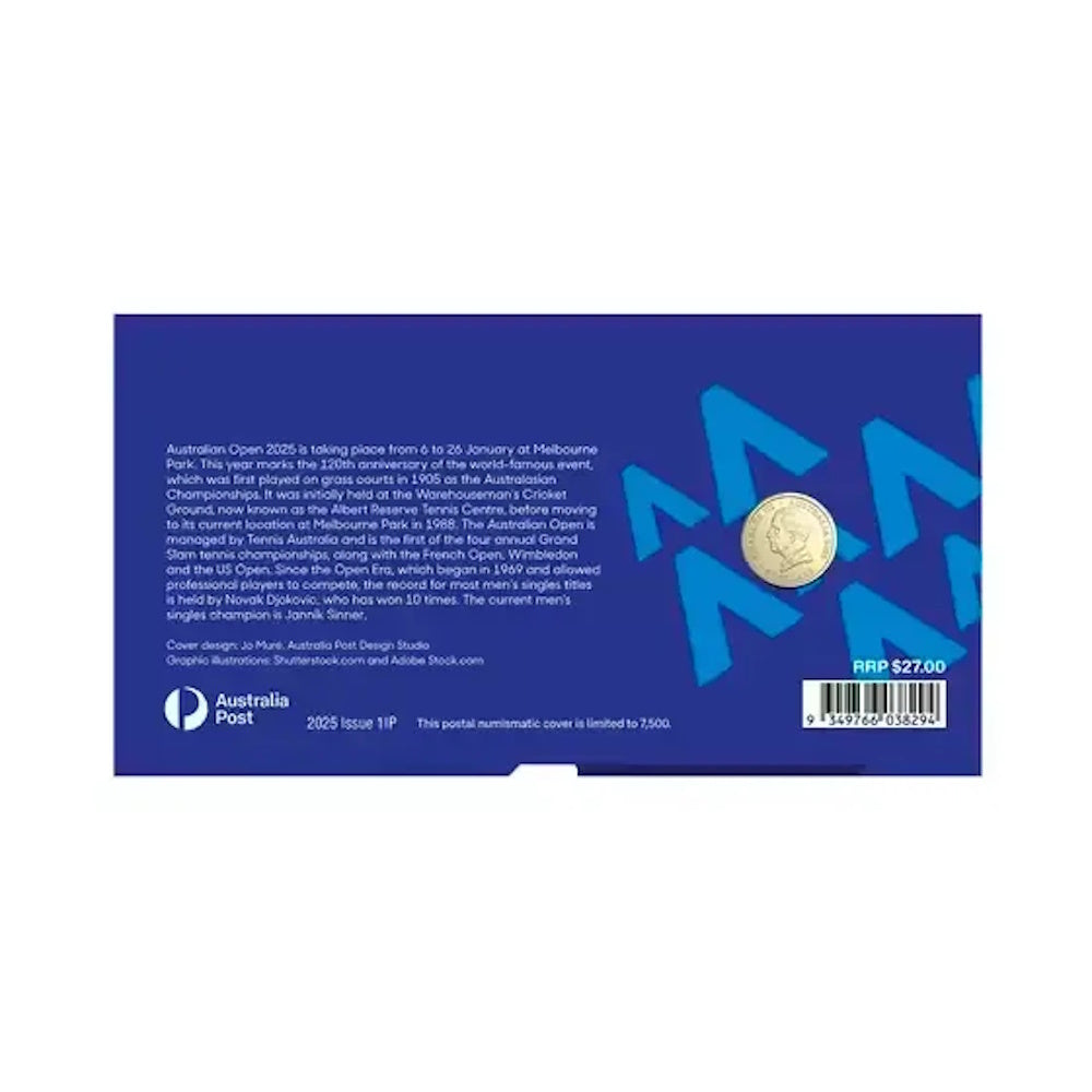 2025 Australian Open Men’s Postal Numismatic Cover (PNC)