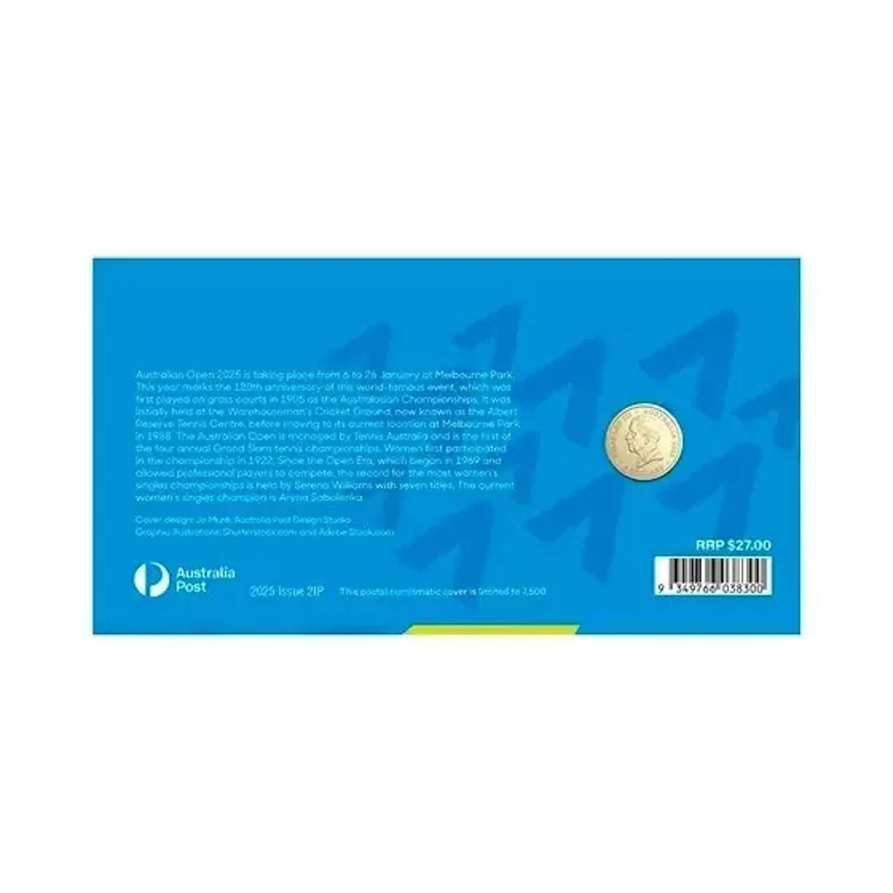2025 Australian Open Women’s Postal Numismatic Cover (PNC)