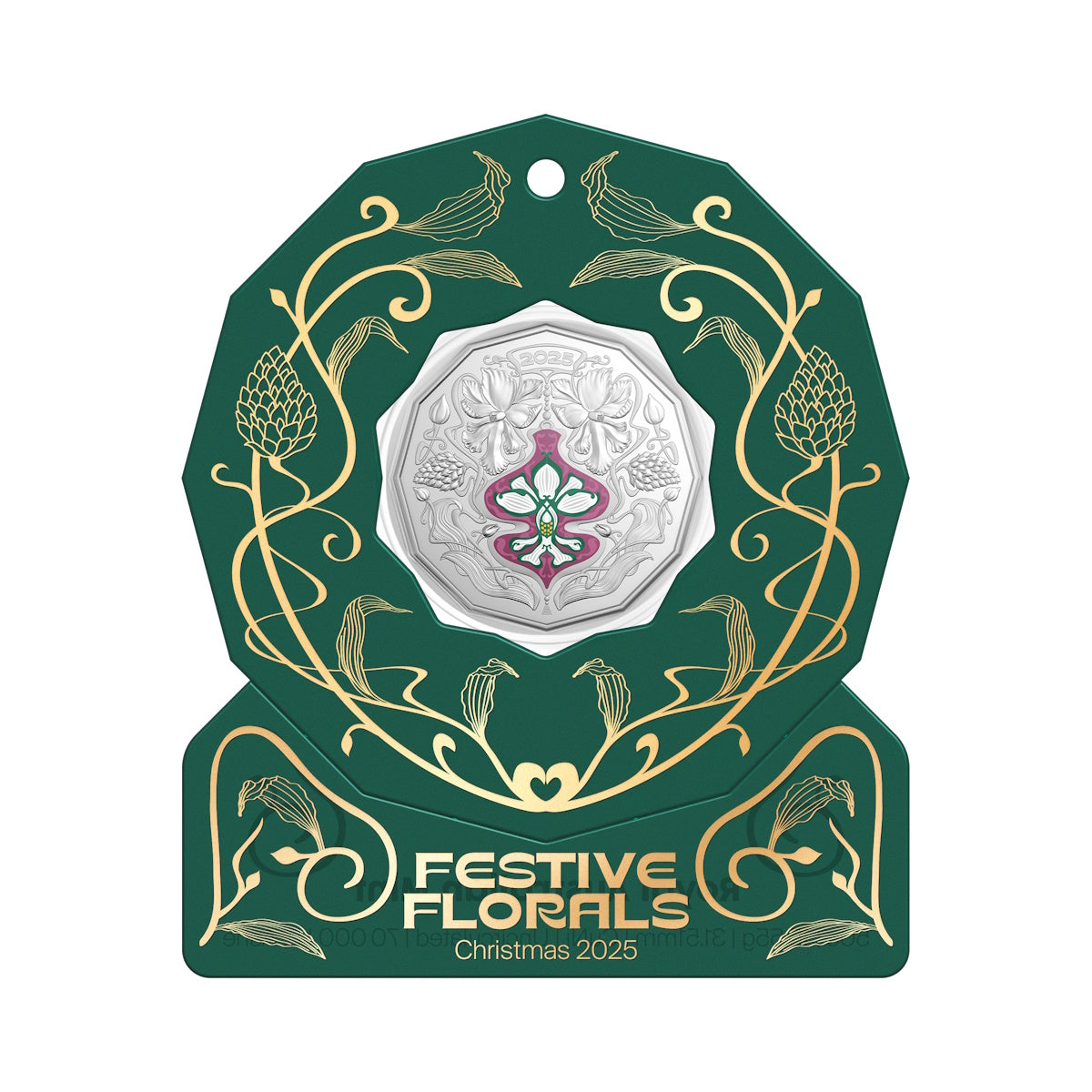 2025 Christmas Festive Florals 50c Uncirculated Coin