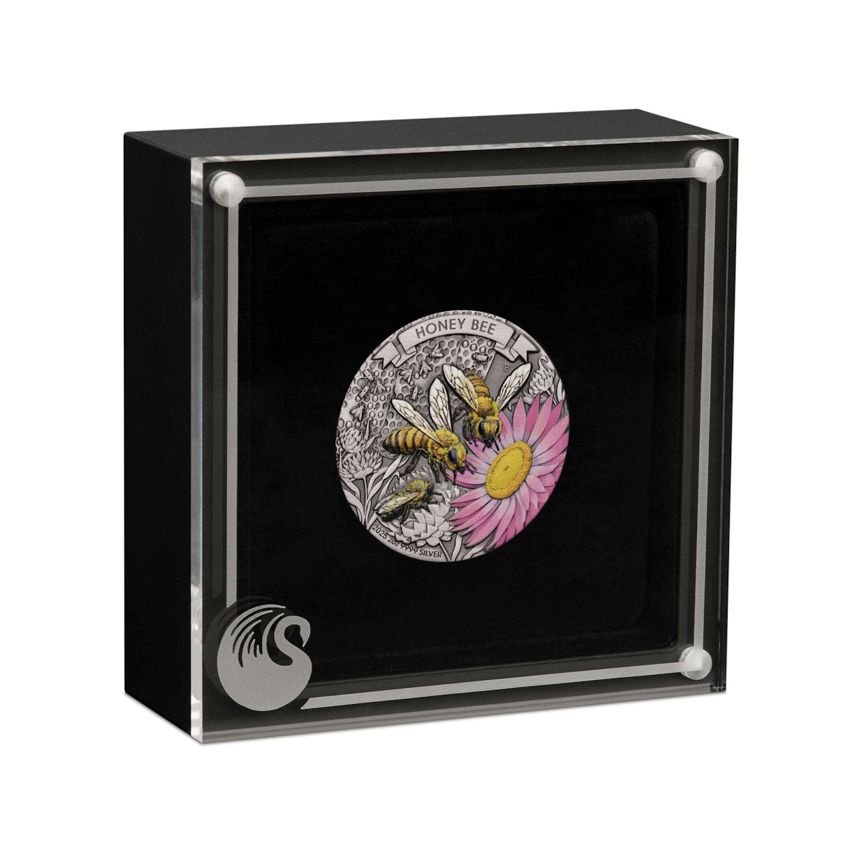 2025 Honey Bee 2oz Silver Antiqued Coloured Coin