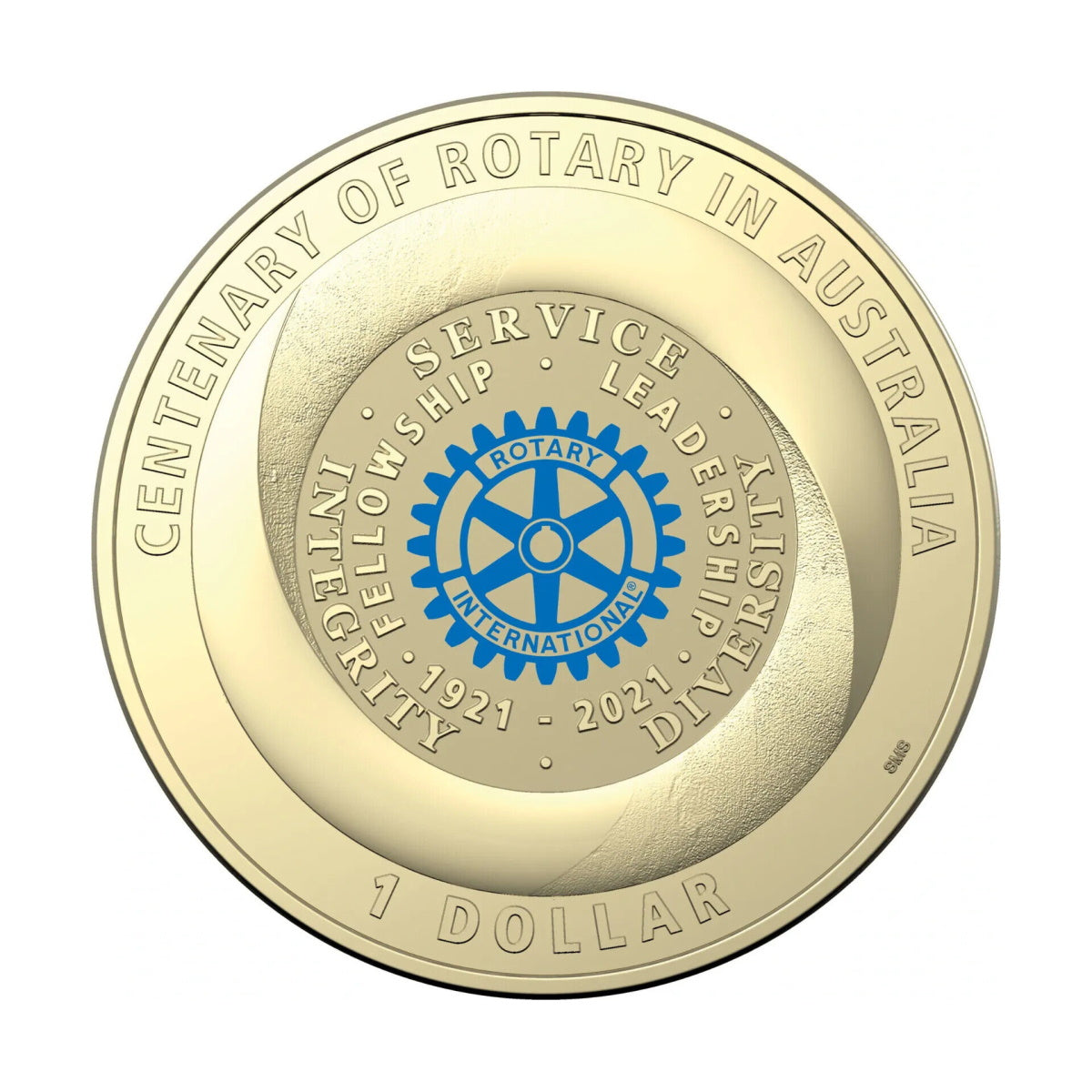2021 Centenary of Rotary Coloured $1 Aluminium-Bronze Uncirculated Coin