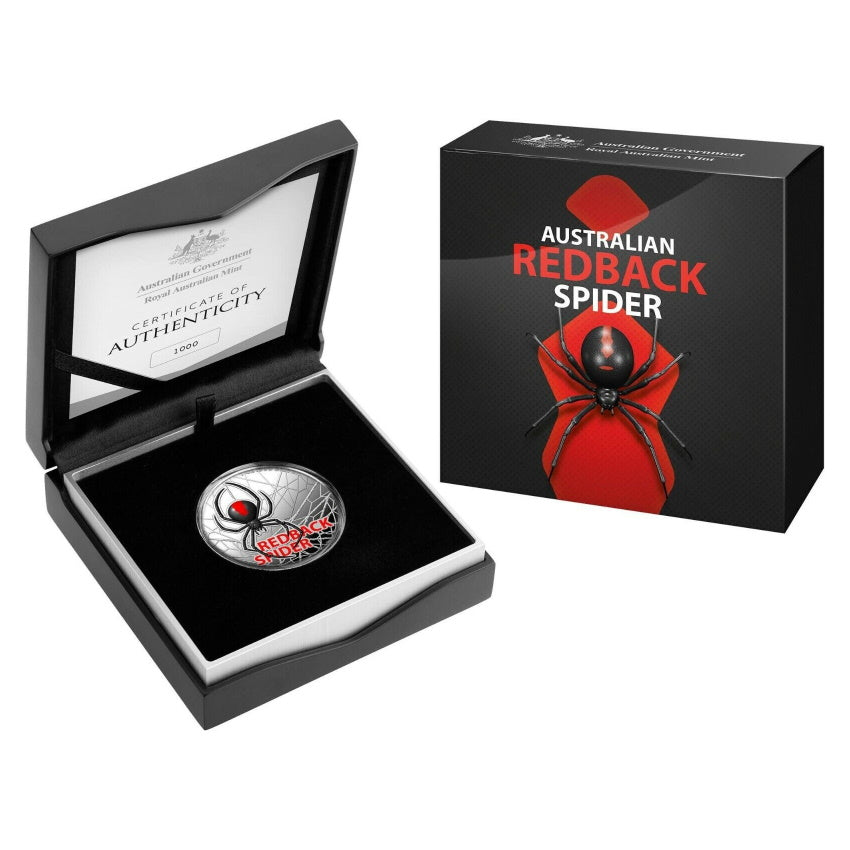 2021 1oz Redback Spider $5 Coloured Silver Proof Coin