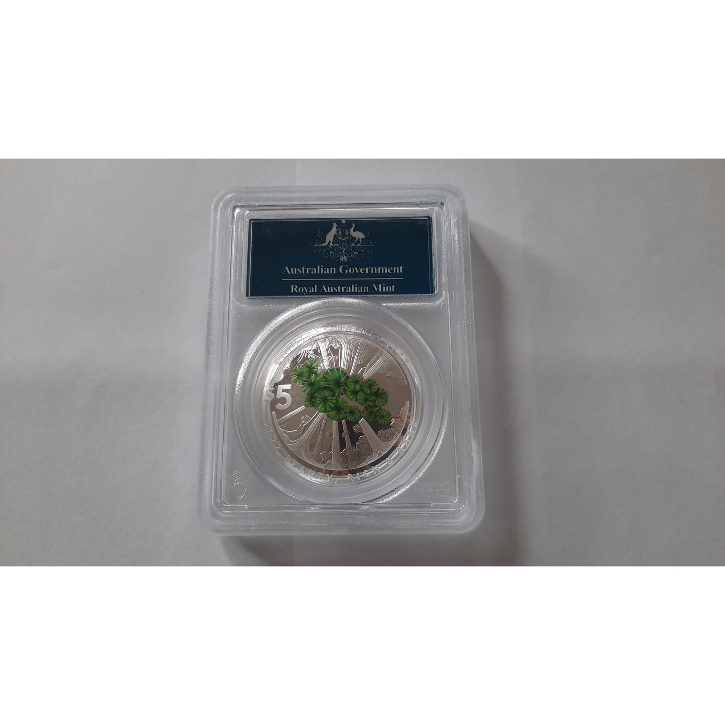2022 1oz Daintree Rainforest $5 PR-70 PCGS (FS) Silver Coloured Proof Domed Coin