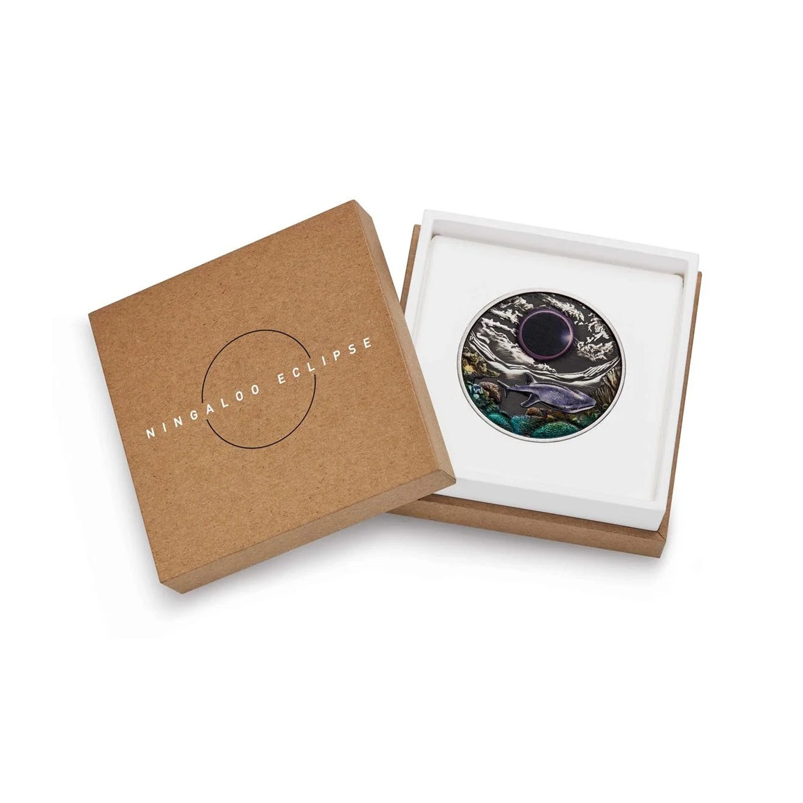 2023 Ningaloo Eclipse 2oz Silver Antiqued Coloured Coin