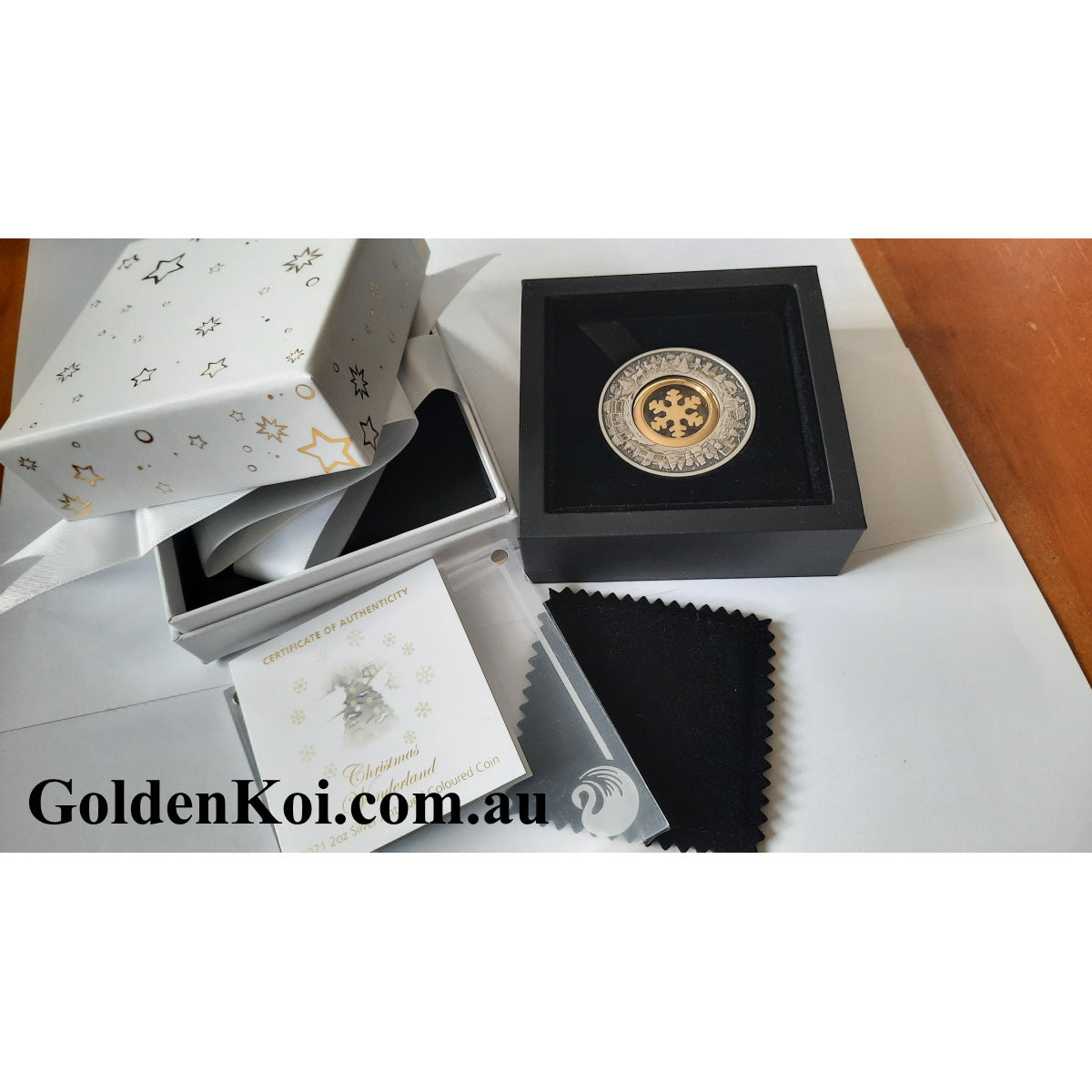 2021 Christmas Wonderland 2oz Silver Antiqued Coloured Coin COA 0016