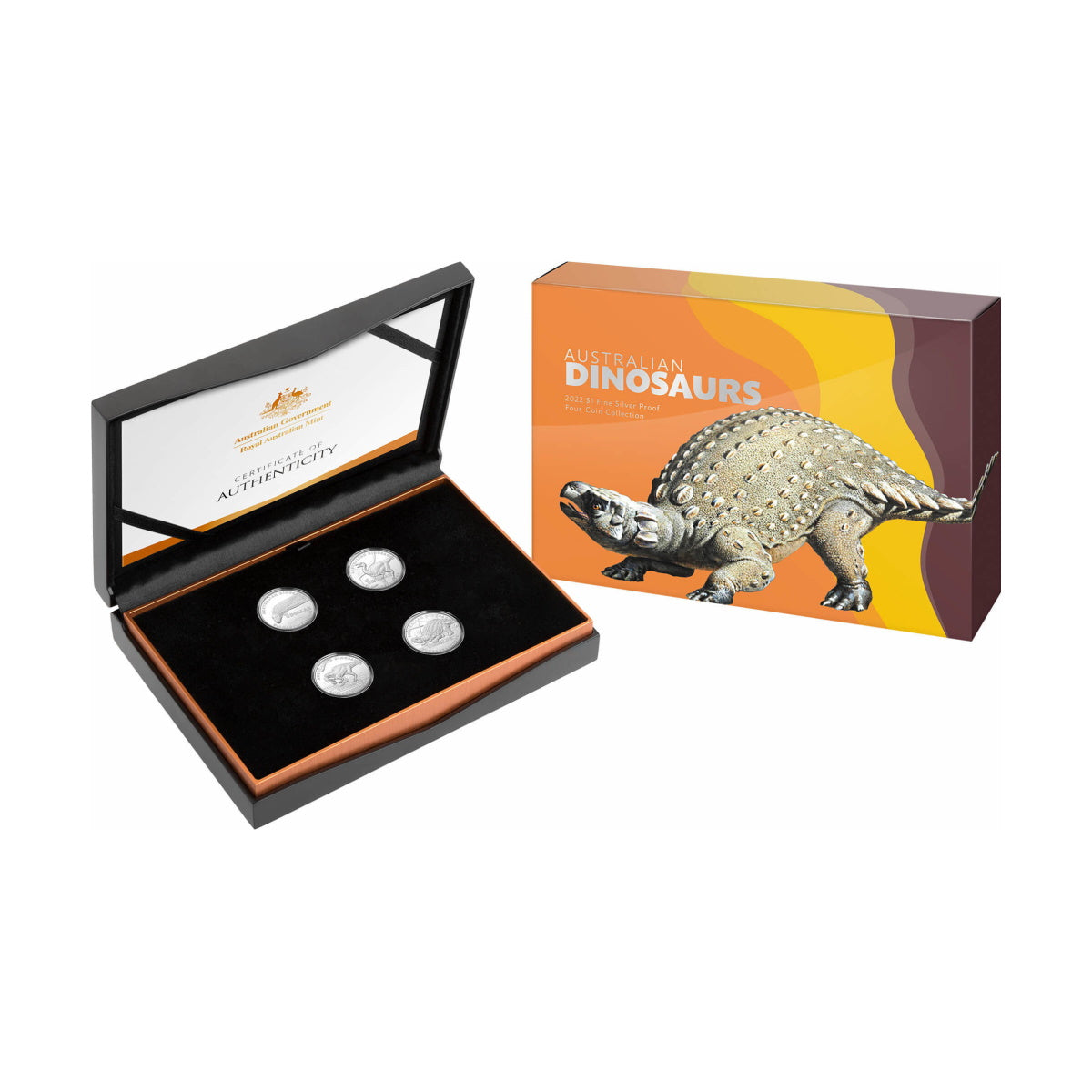 2022 Australian Dinosaurs $1 Silver Proof Four Coin Collection