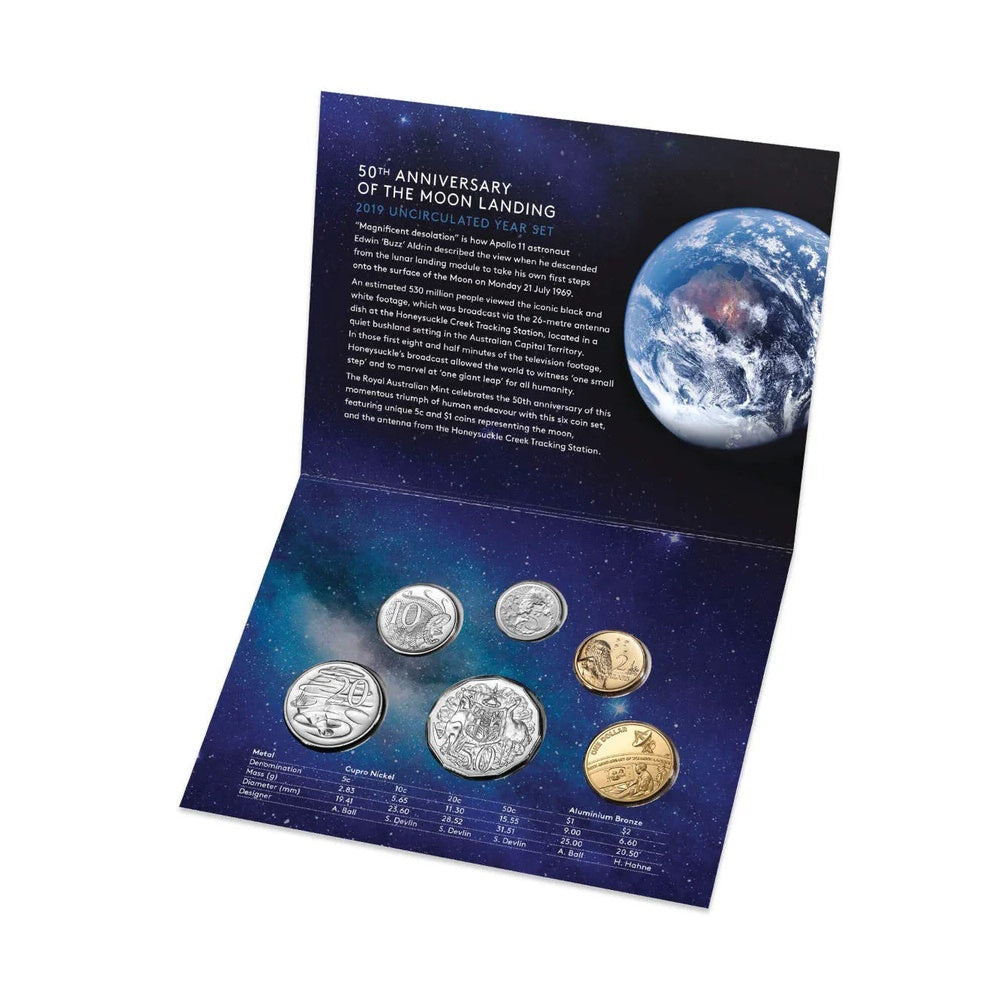 2019 Australia Moon Landing 50th Anniversary 6-Coin Mint Set