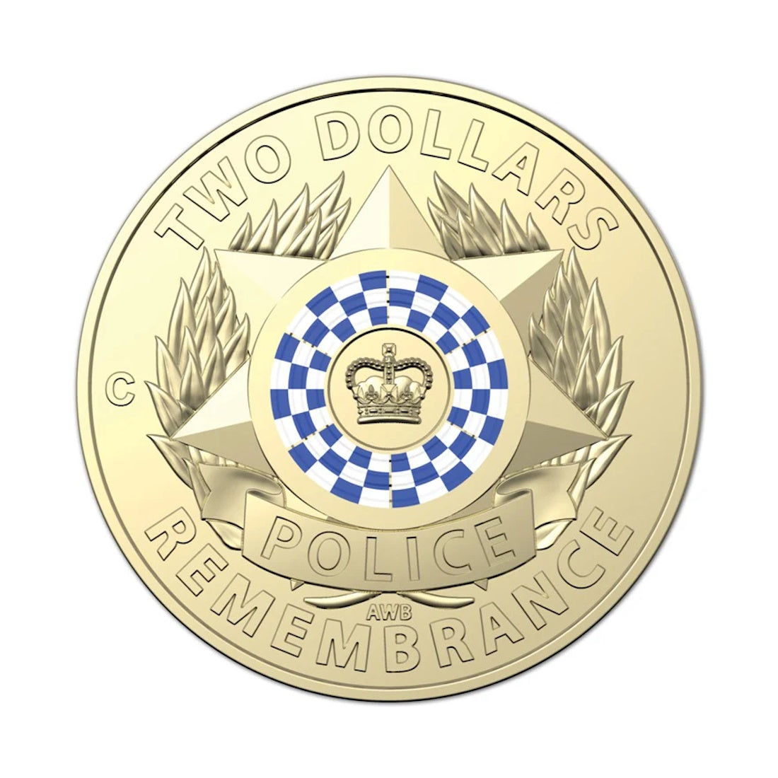 2019 Police Remembrance Coloured $2 C Mintmark Carded Coin
