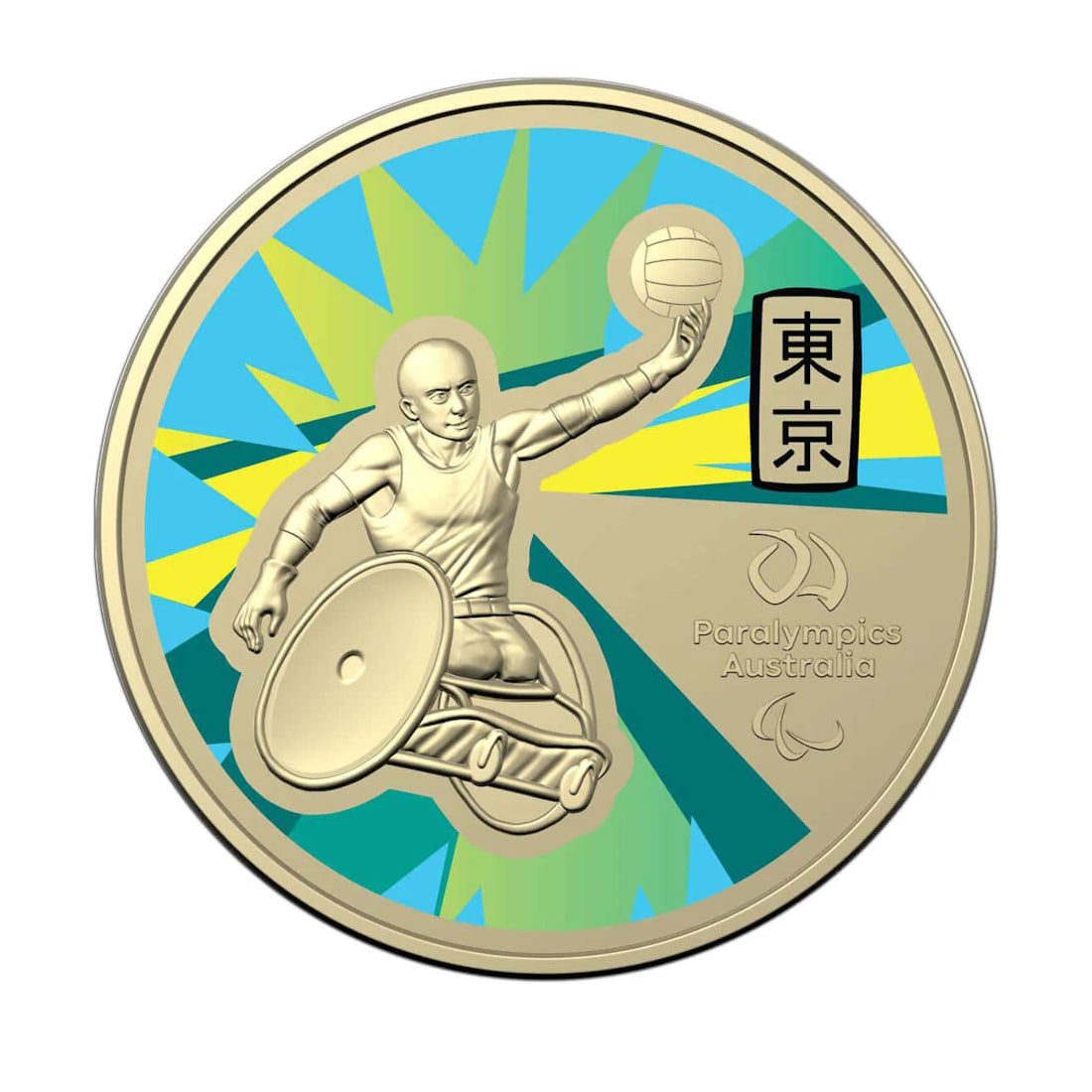 2020 Australian Paralympic Team - Ambassador Chris Bond $1 Coloured Coin on Card