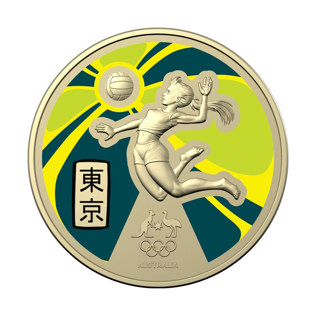 2020 Australian Olympic Team - Ambassador Taliqua Clancy $1 Coloured Coin on Card