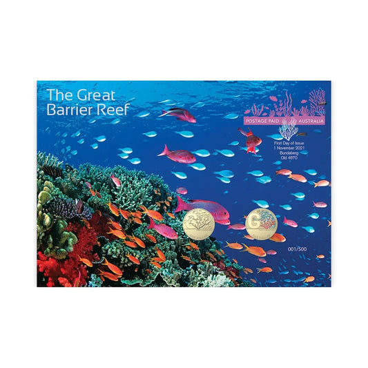 2021 Great Barrier Reef Coin $1 Double Coin Limited Edition Impressions PNC