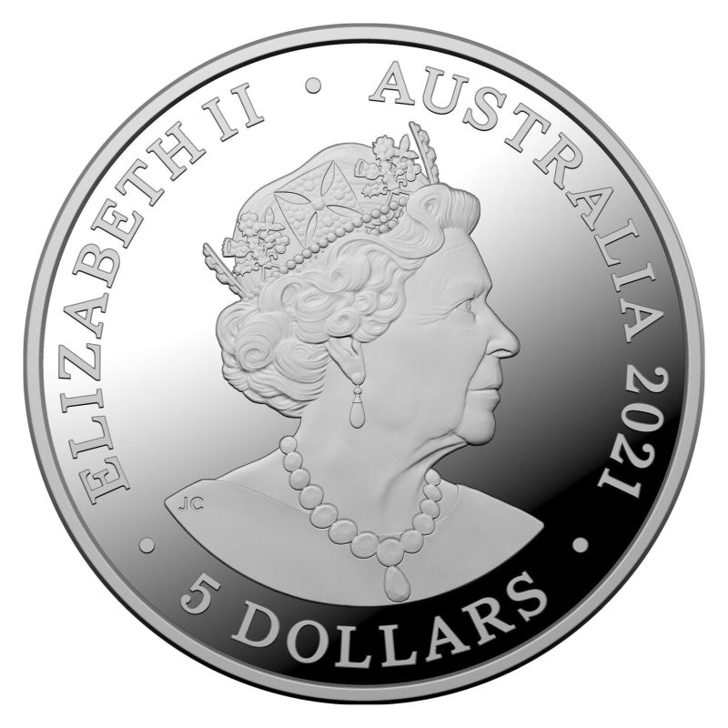 2021 1oz Redback Spider $5 Coloured Silver Proof Coin - Milk Spots