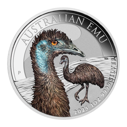 2023 Australian Emu 1oz Silver Coloured Coin
