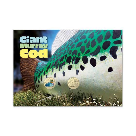 2023 Aussie Big Things Giant Murray Cod Coloured and Standard Coin PNC (Double Coins)