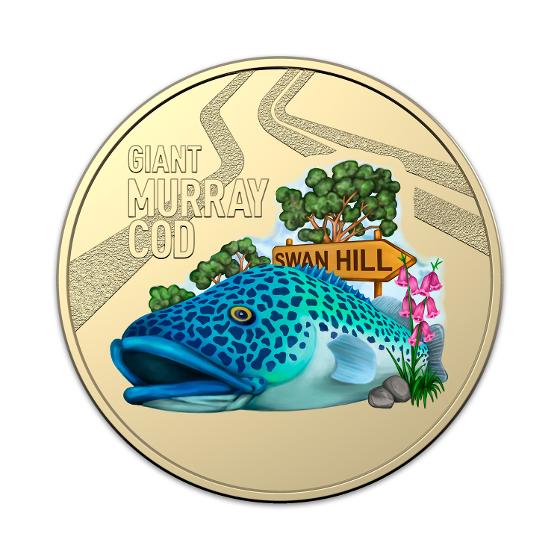 2023 Aussie Big Things Giant Murray Cod Coloured Coin Postal Numismatic Cover (Single)