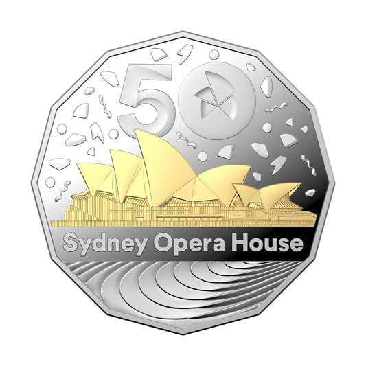 2023 50c 50th Anniversary Of The Sydney Opera House Silver Gold Plated Coin