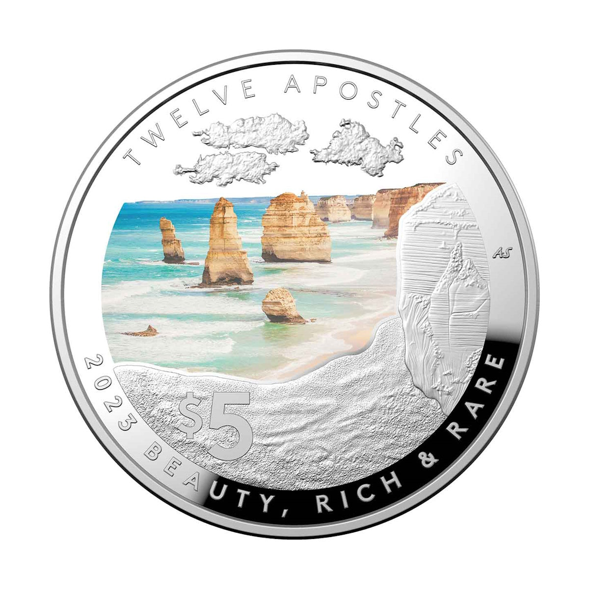 2023 Beauty Rich & Rare The Twelve Apostles $5 Curved Colour 1oz Silver Proof Coin