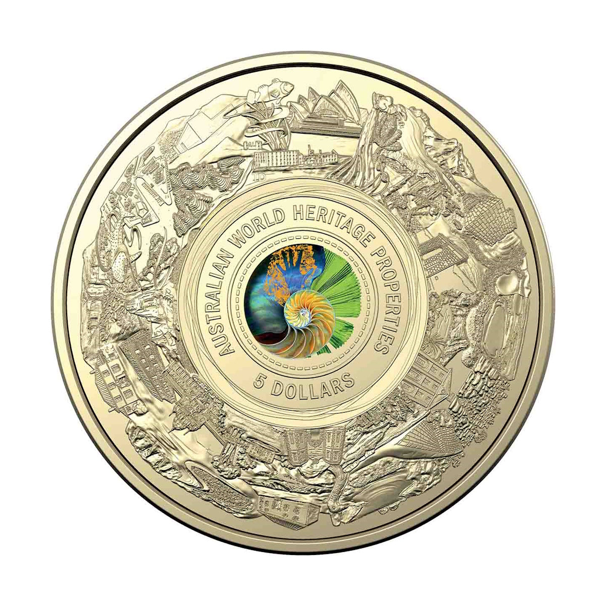 2023 $5 Australian World Heritage Properties Coloured Frosted Unc Coin