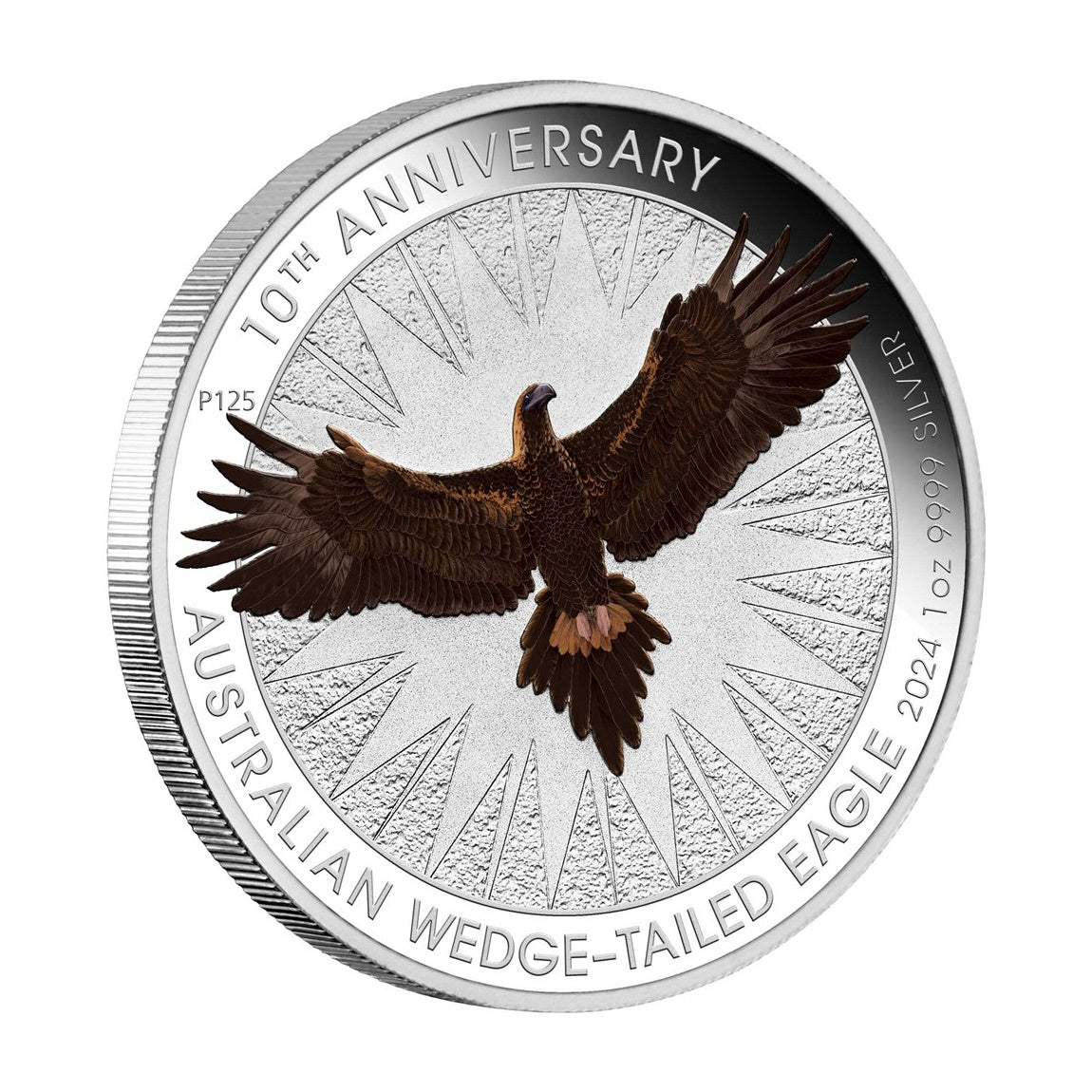 2024 Australian Wedge-tailed Eagle 10th Anniversary 1oz Silver Coloured Coin in Card