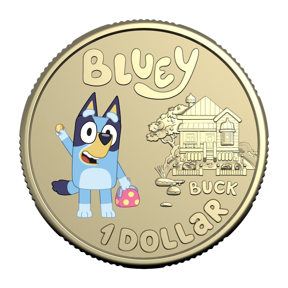 2024 $1 Bluey Dollarbucks Coloured Uncirculated Coin on Card - Bluey