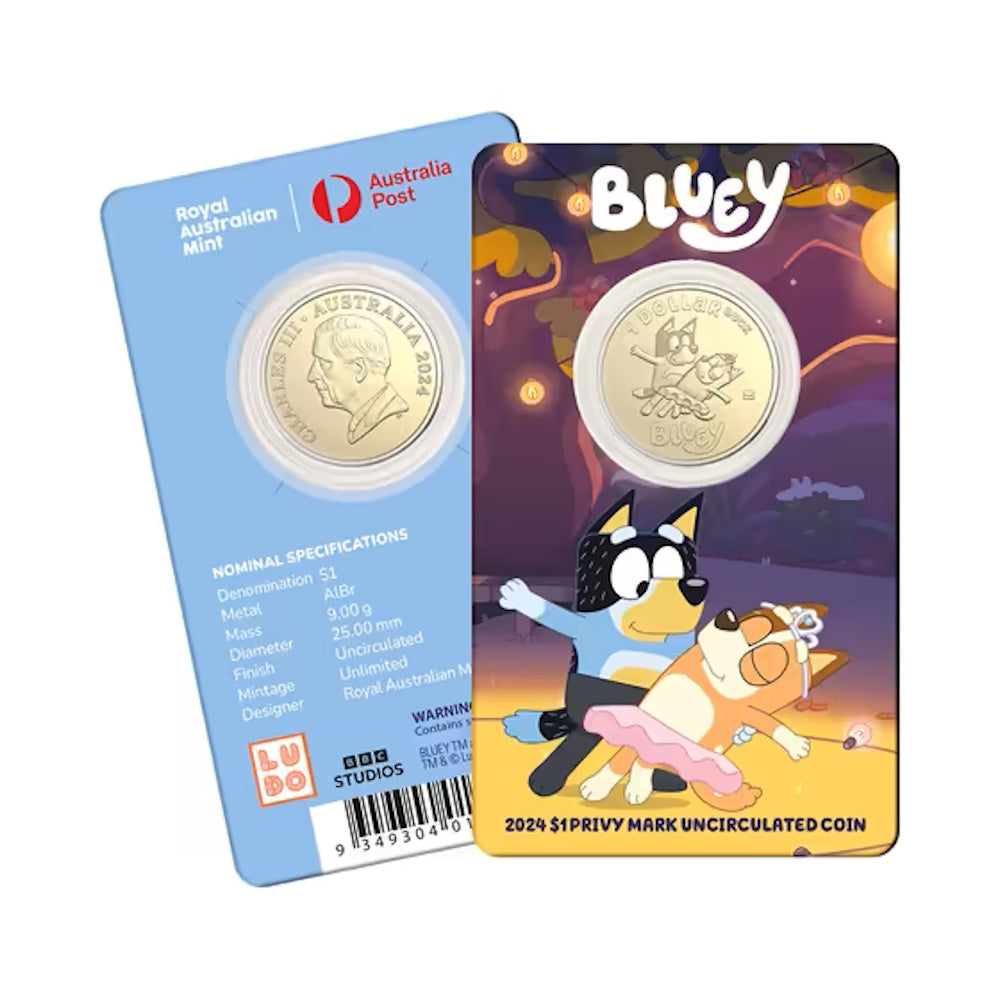 2024 $1 Bluey Envelope Privy Mark Carded Coin Set