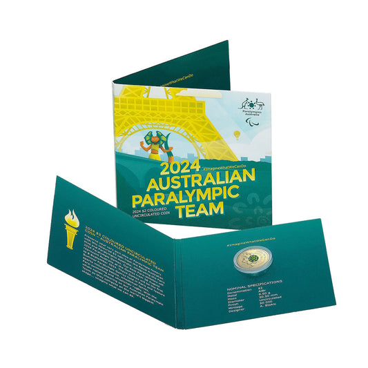 2024 Australian Paralympic Team UNC Coloured $2 Carded Coin