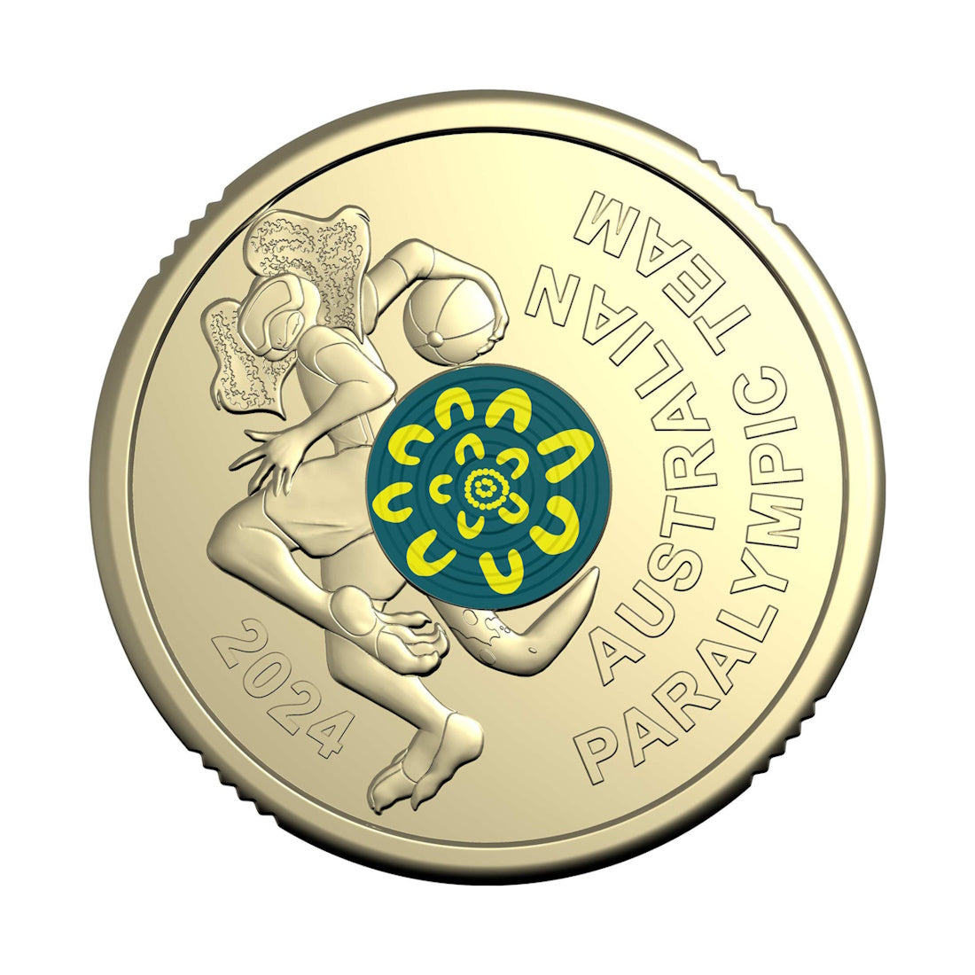 2024 Australian Paralympic Team UNC Coloured $2 Carded Coin