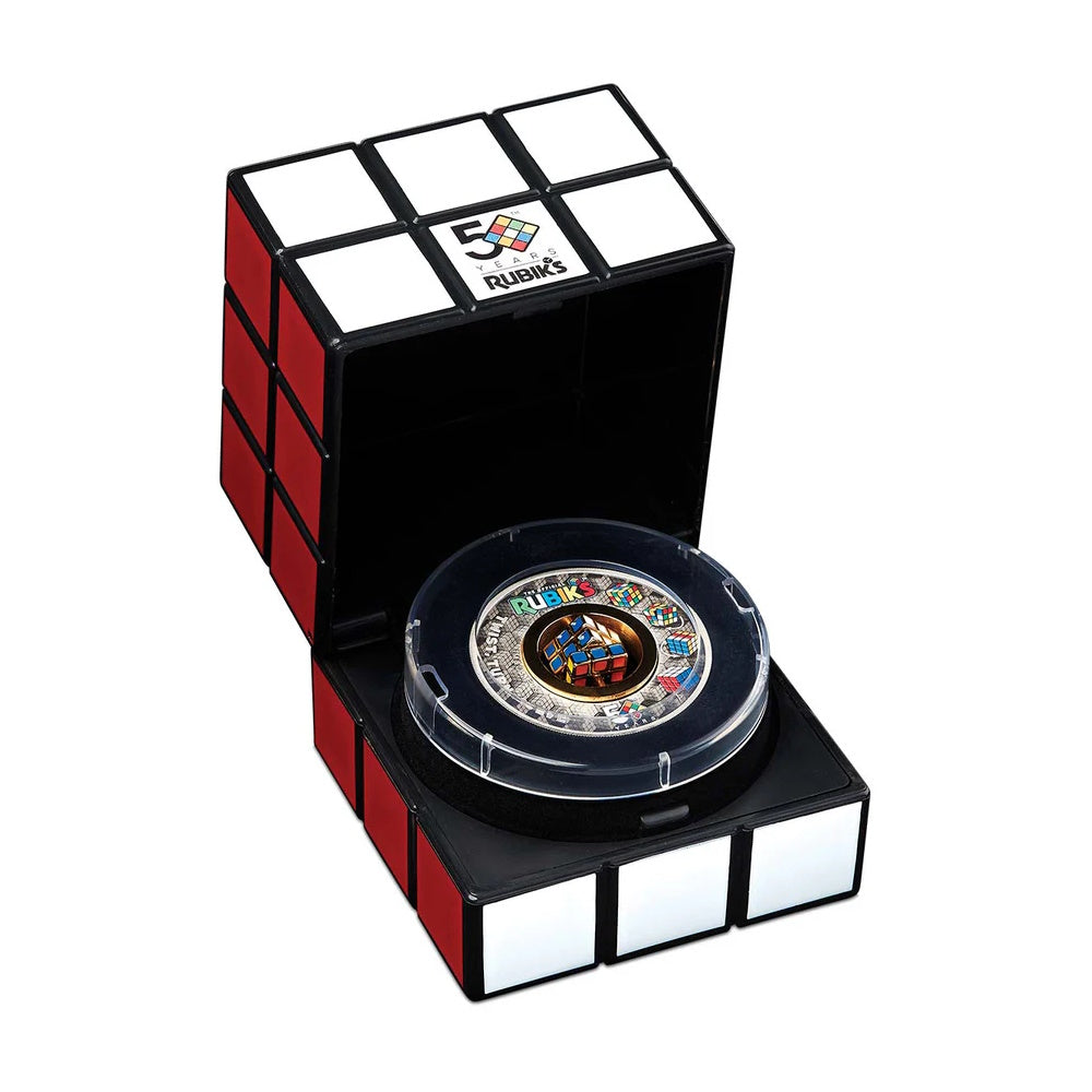 2024 Rubik's Cube 50th Anniversary $2 2oz Silver Antiqued Coloured Coin