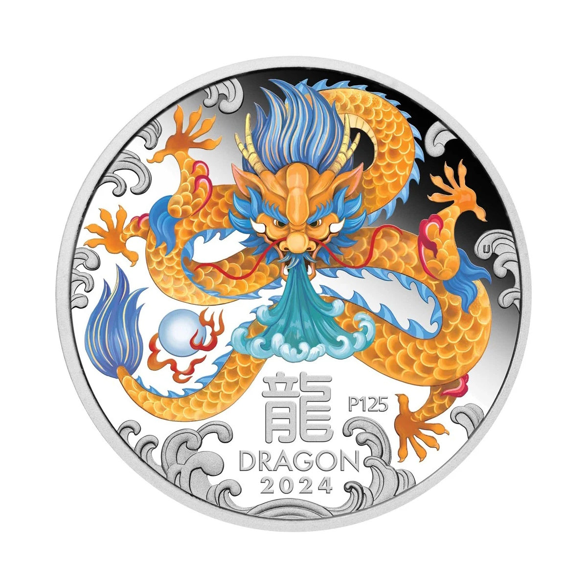 2024 Australian Lunar Series III Year of the Dragon 1oz Silver Proof Coloured Coin