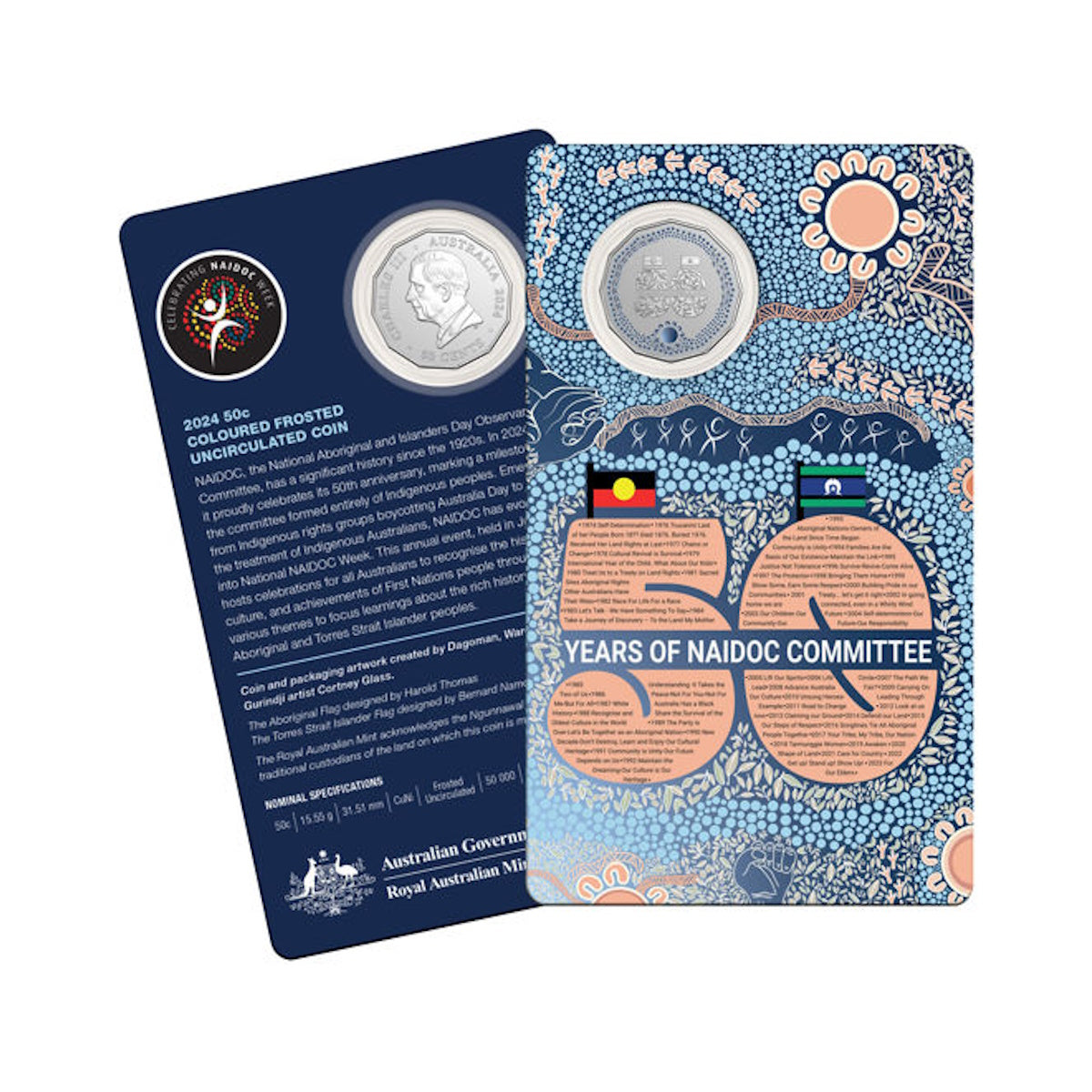 2024 NAIDOC Week UNC Coloured 50c Coin