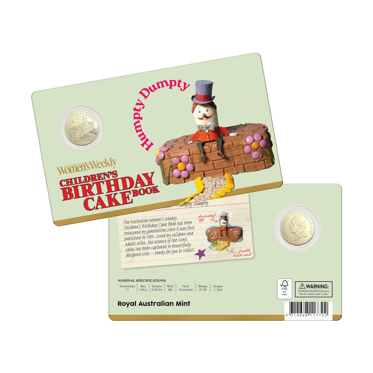 2025 Australia Women's Weekly Children's Birthday Cake Twelve-Coin Premium Recipe Box Collection