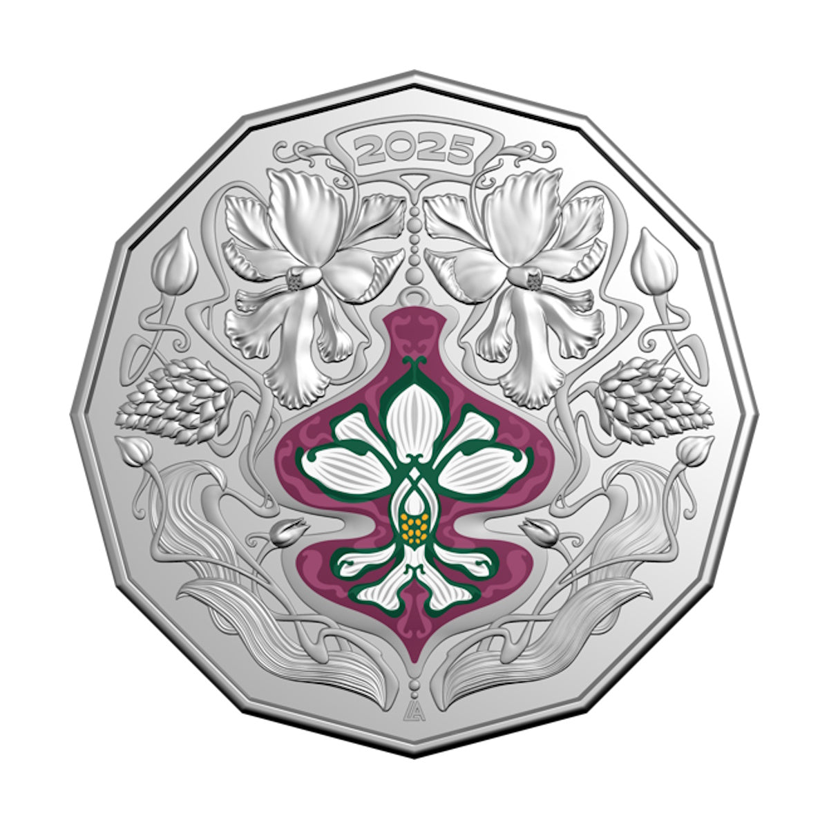 2025 Christmas Festive Florals 50c Uncirculated Coin