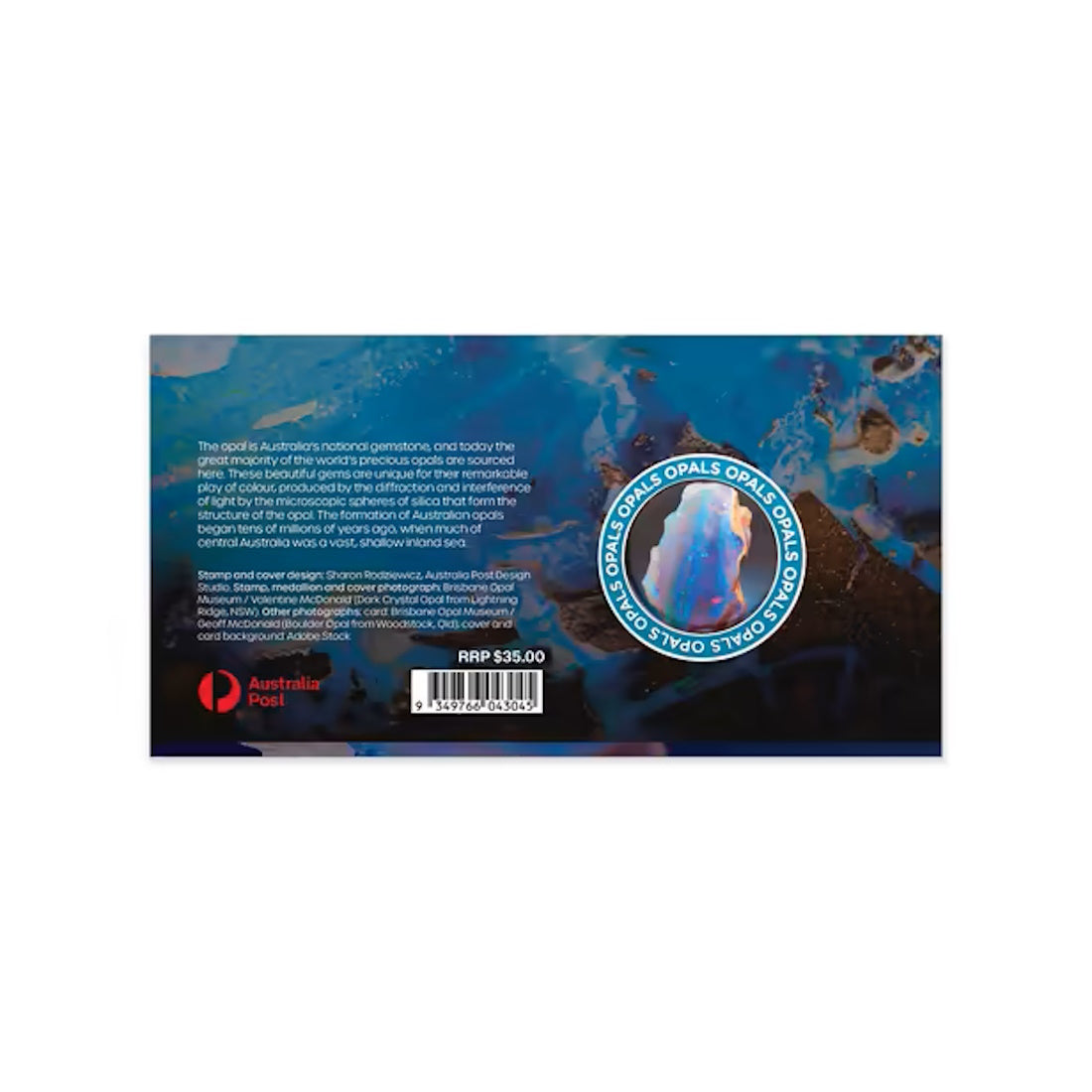 2025 Australia Post Opals Medallion Cover