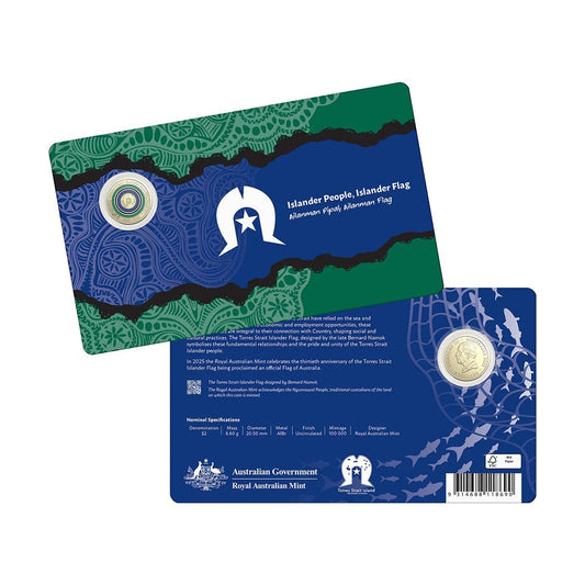 2025 $2 30th Anniversary of the Torres Strait Island Flag Uncirculated C Mintmark Carded Coin