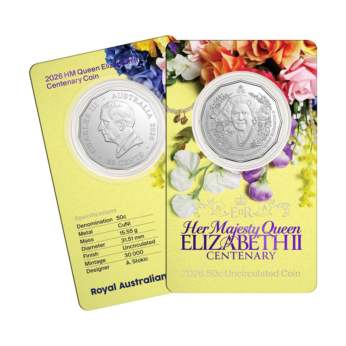 2026 HM Queen Elizabeth II Centenary of Birth 50c UNC Coin