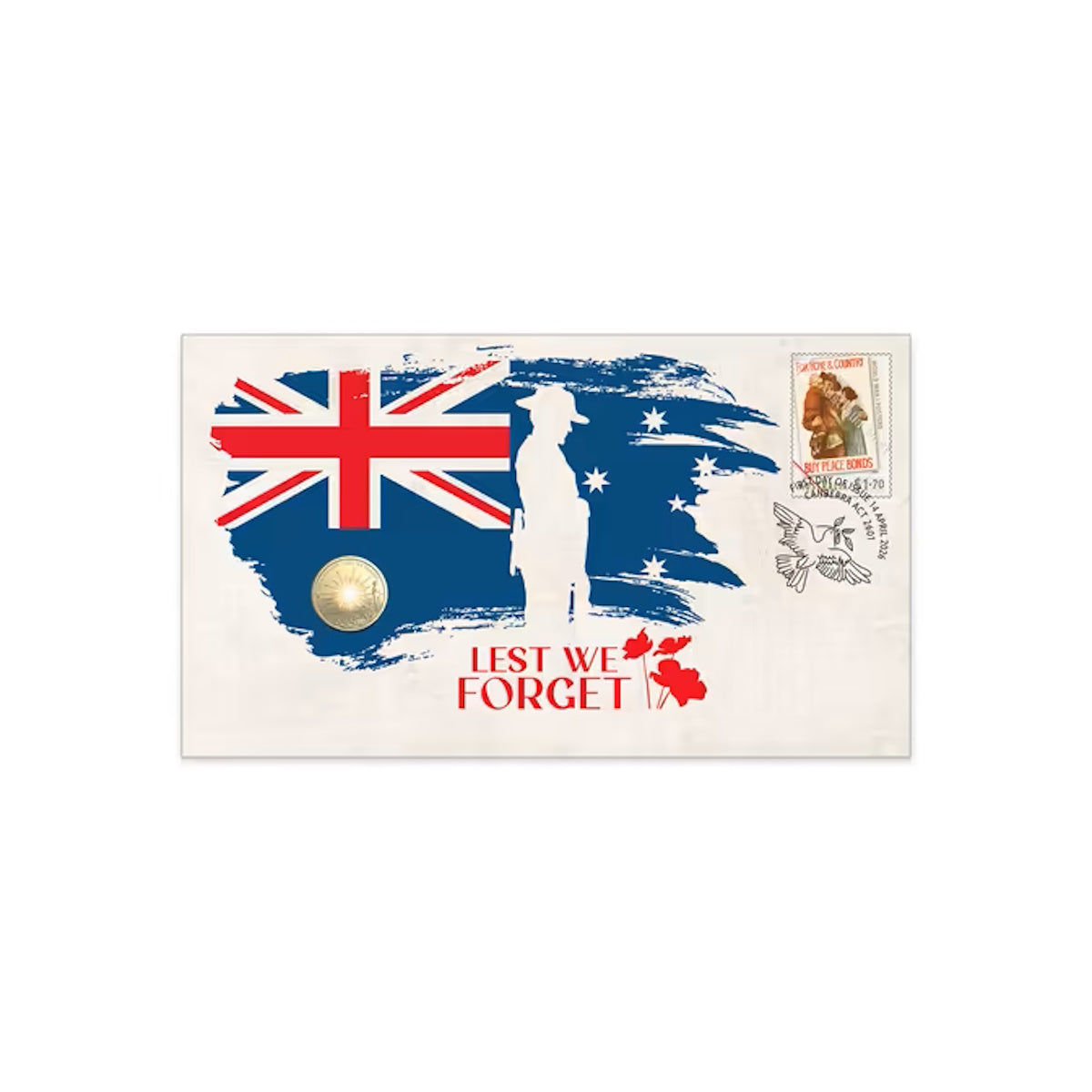 2026 ANZAC Day Lest We Forget Dawn of Service Postal Numismatic Cover (PNC)
