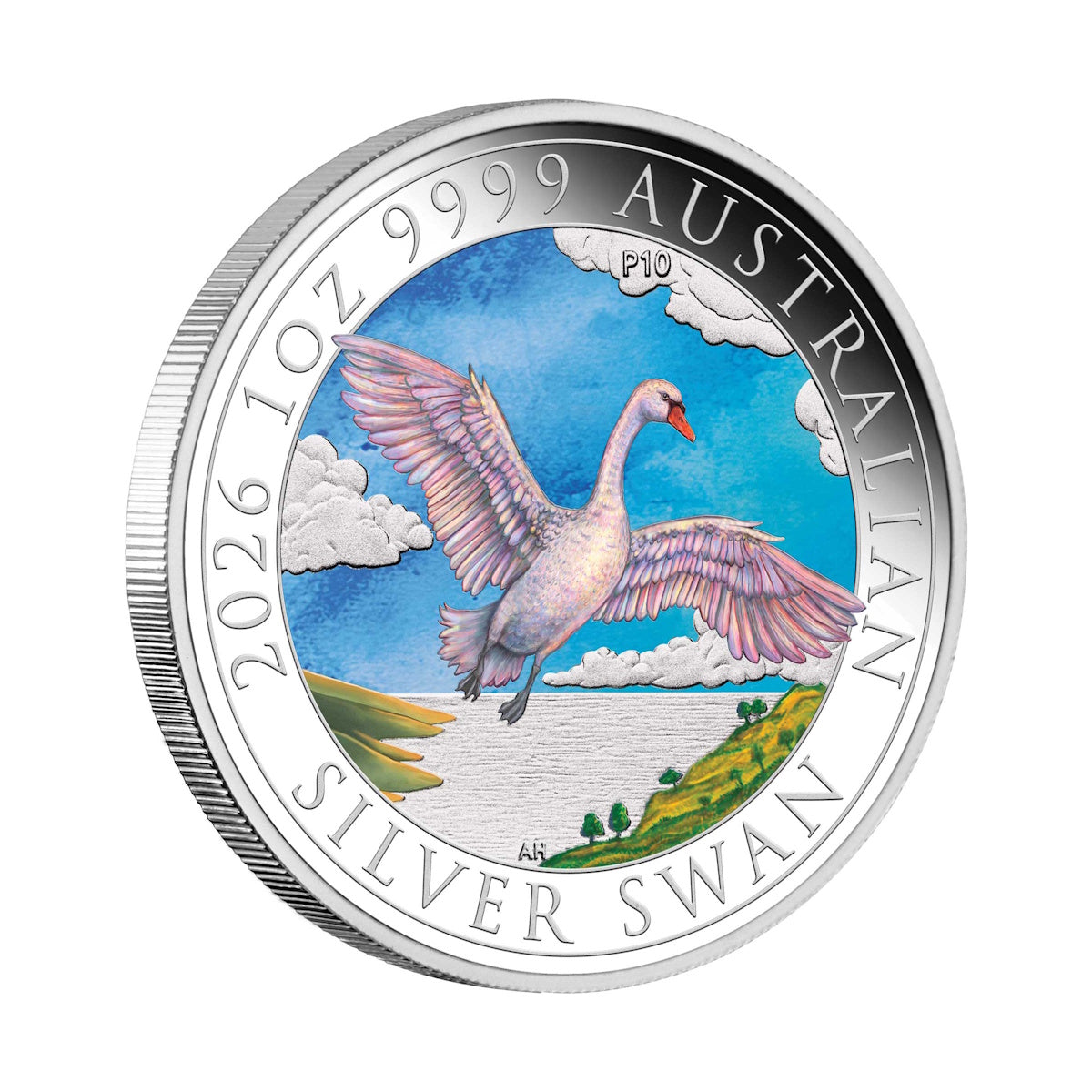 2026 Australian Swan 10th Anniversary 1oz Silver Coloured Coin