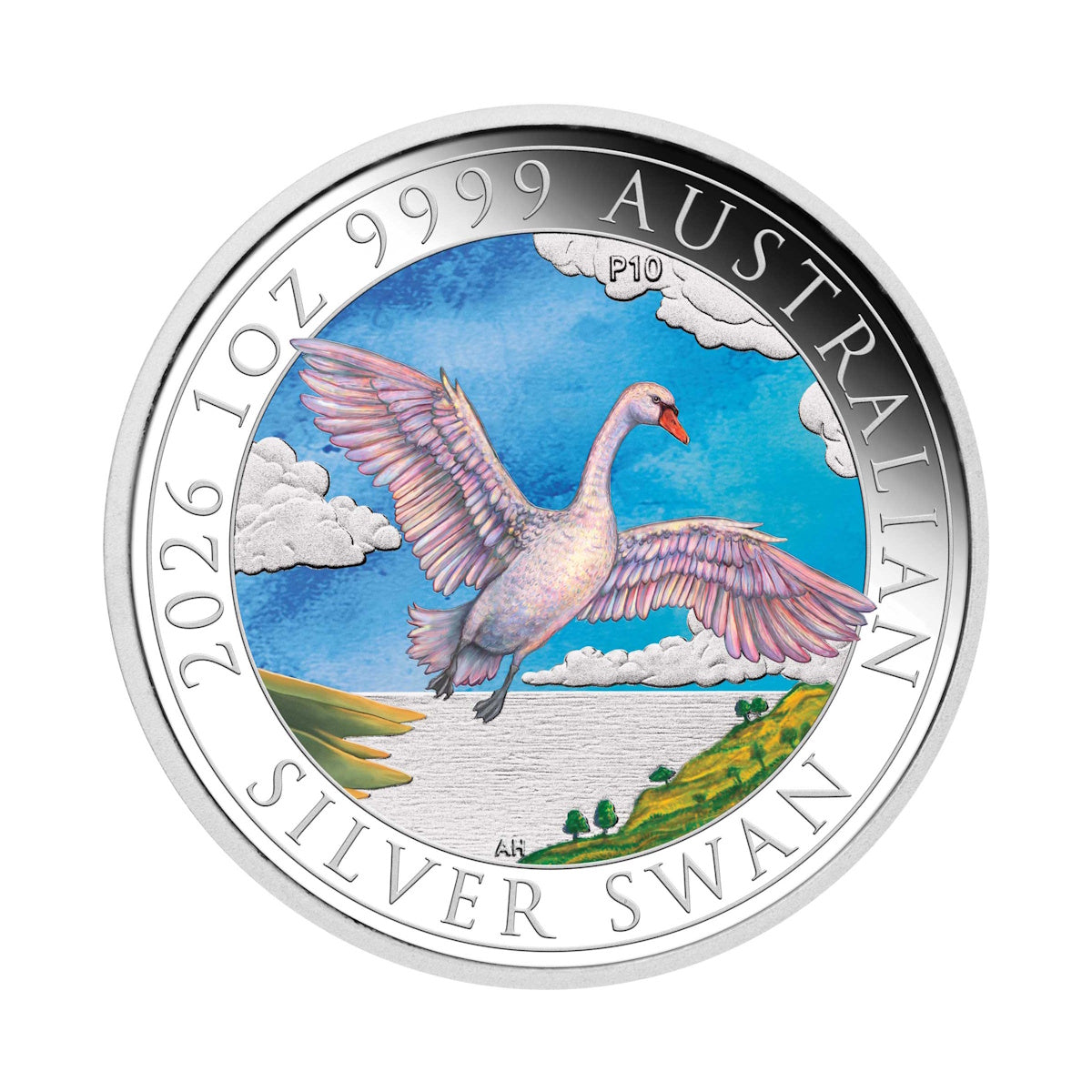 2026 Australian Swan 10th Anniversary 1oz Silver Coloured Coin