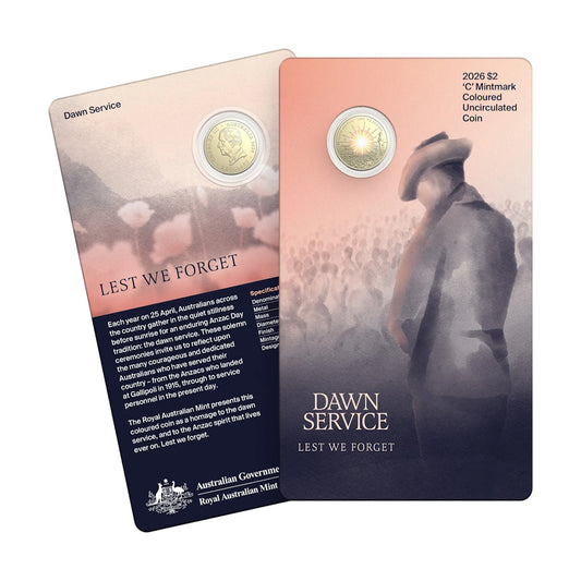 2026 Dawn Service Lest We Forget $2 C Mintmark UNC Coin
