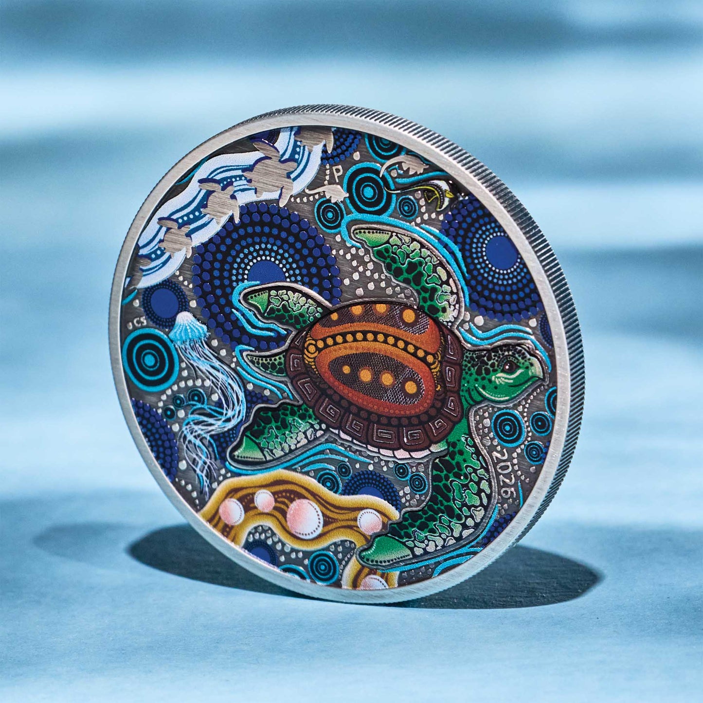 2026 Turtle Yaunati 2oz Silver Antiqued Coloured Coin