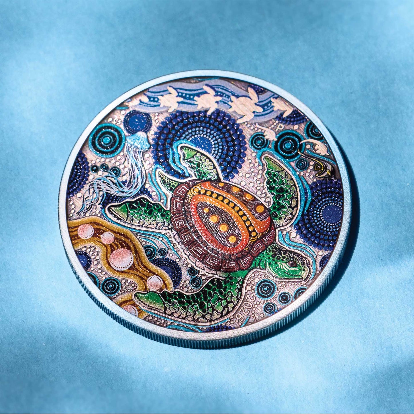 2026 Turtle Yaunati 2oz Silver Antiqued Coloured Coin