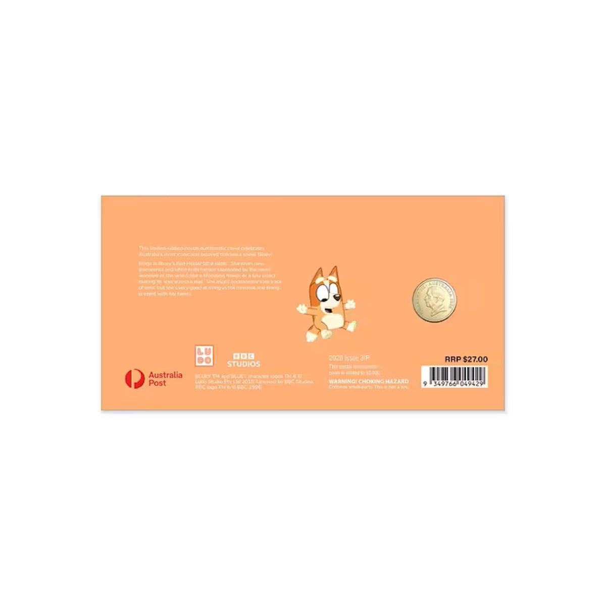 2026 Bluey Bingo - Hooray Postal Numismatic Cover (PNC)