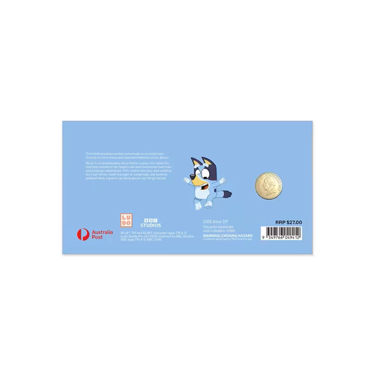 2026 Bluey - For Real Life Postal Numismatic Cover (PNC)