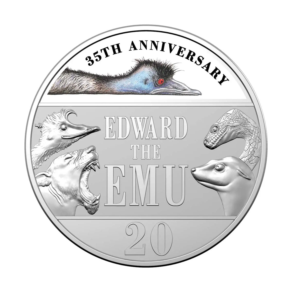 2023 20c 35th Anniversary Of Edward The Emu Unc Coin In Card