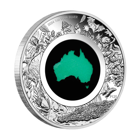 2024 Great Southern Land 1oz Silver Proof Chrysoprase Coin