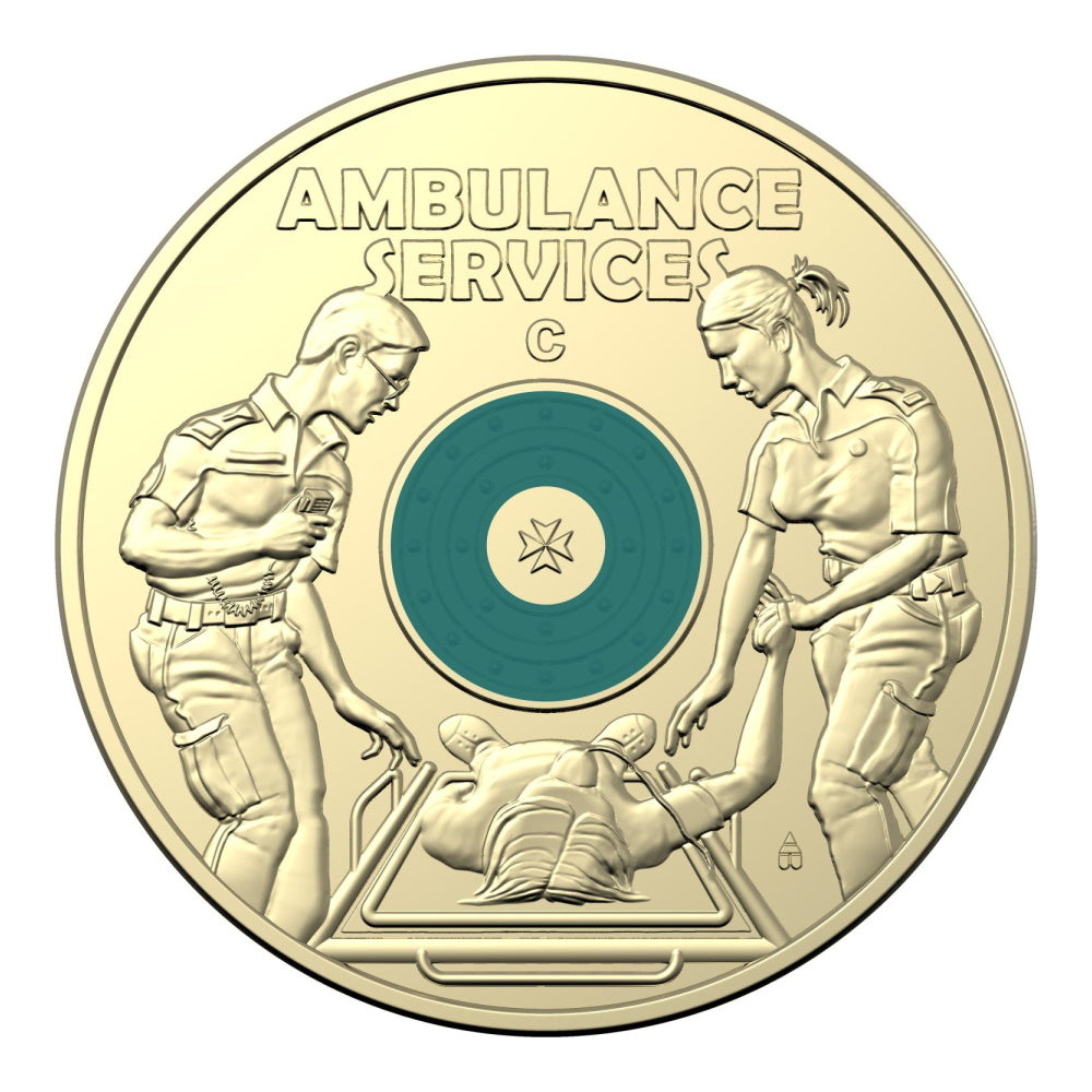 2021 Australian Ambulance Services Coloured $2 'C' Mintmark UNC