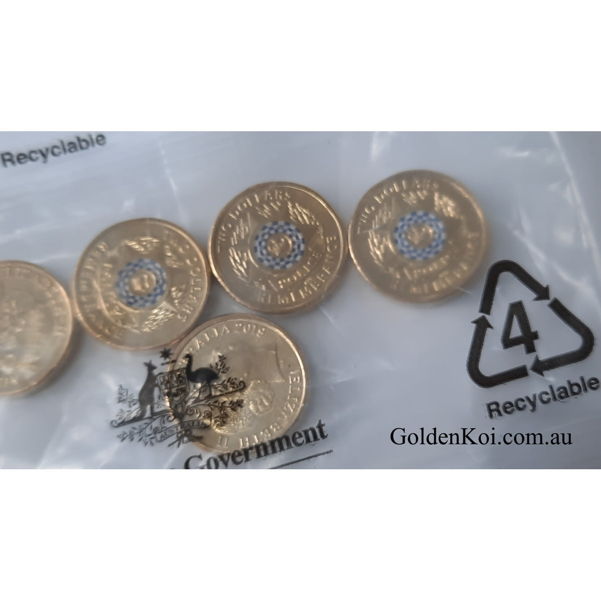 2019 Police Remembrance coloured $2 5 coins RAM bag sachet