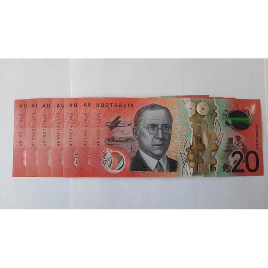 2019 $20 Lowe/Fraser Bank Note General Prefix UNC Matching Serial Number
