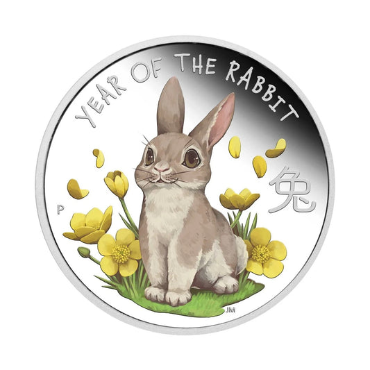 2023 Baby Rabbit Coloured 1/2oz Silver Proof Coin